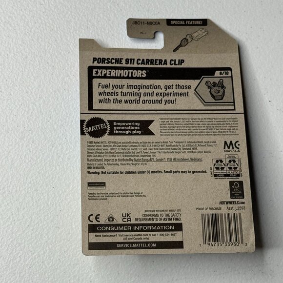 Hot Wheels Porsche 911 Carrera Clip • Exerimotors 6/10 • Blue White • New - Picture 2 of 7